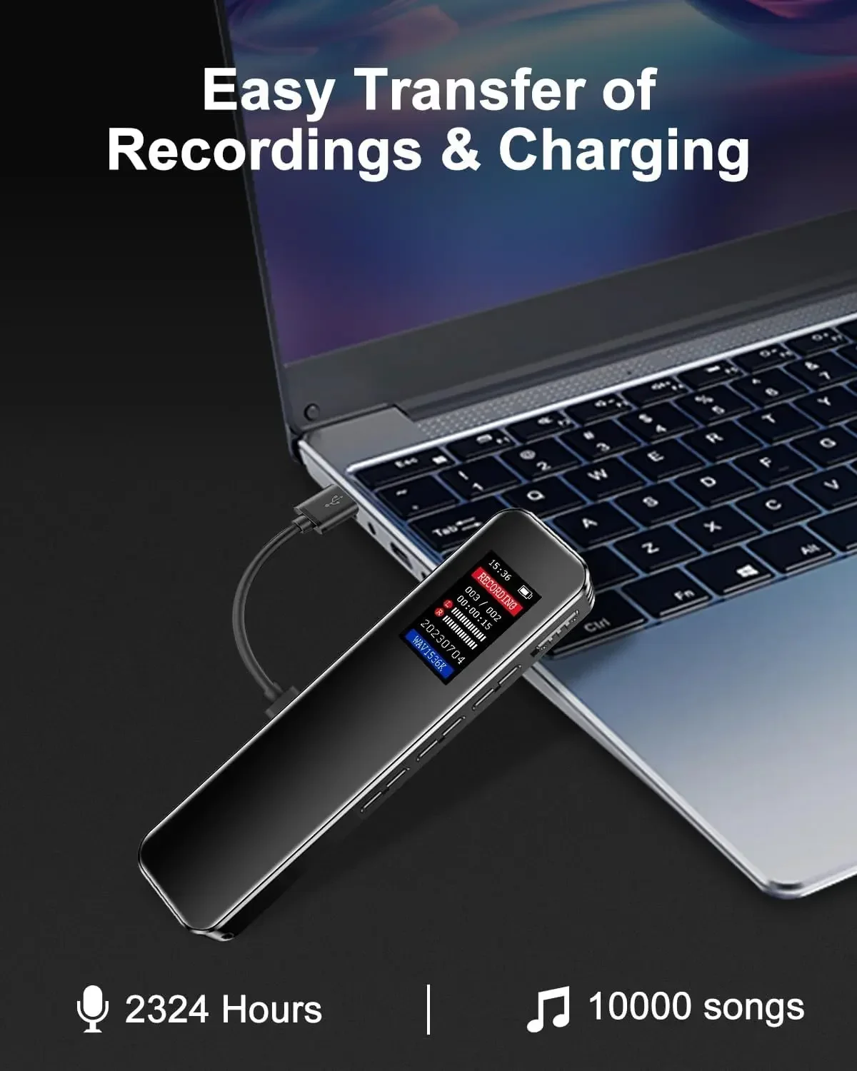 Digital Voice Activated Recorder for Lectures And Meetings Capacity Sound Audio Recorder