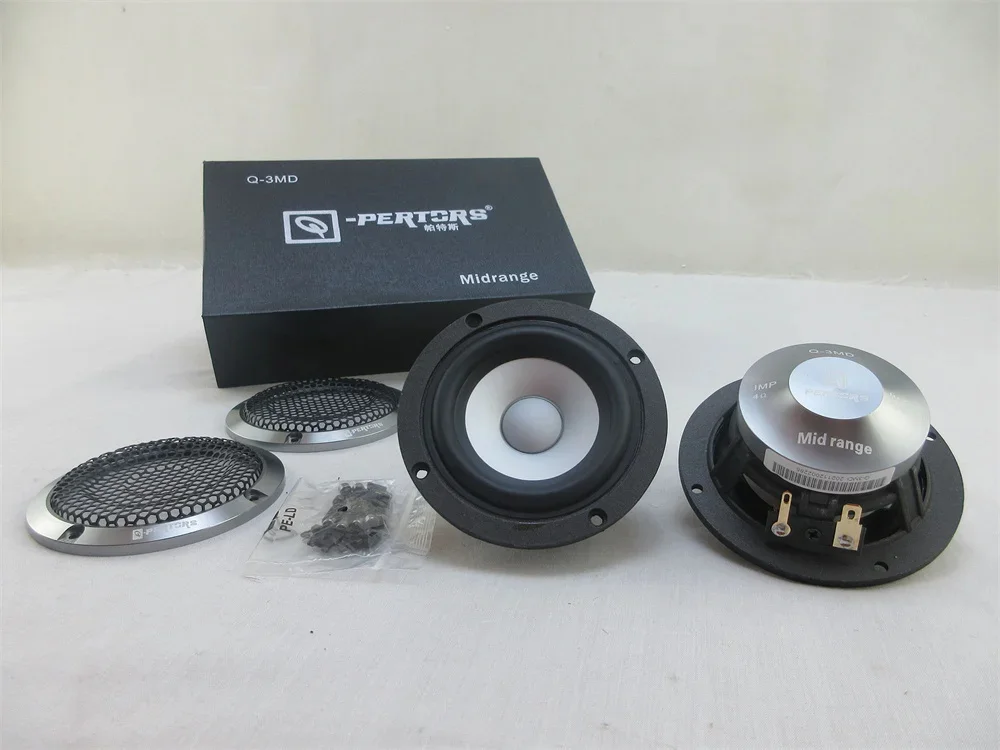 QPCarAudioCenterSpeakerMidrangeSpeakerTitaniumColor3Way35