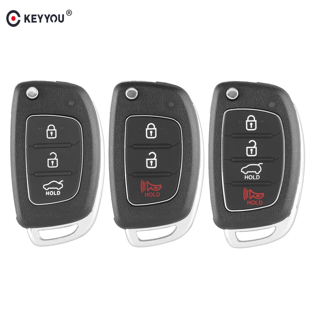 

KEYYOU Replacement 3/4 Button Flip Remote Key Shell Fob Case HB20 Solaris Key For Hyundai ELANTRA New Verna IX35 IX45 Fe For KIA