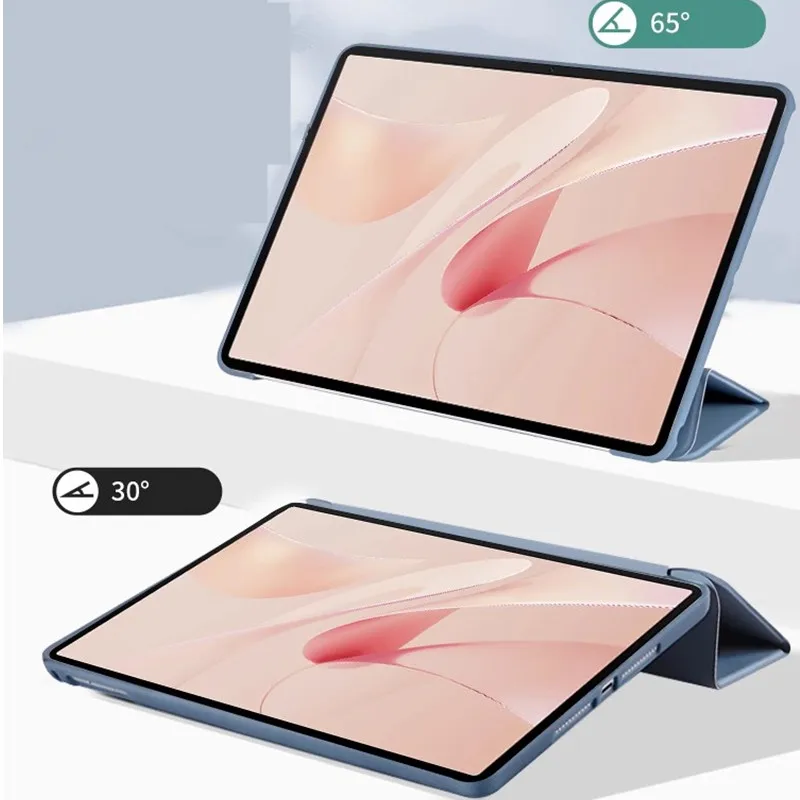 Magnetic Tri-Folding PU Stand Cover with Soft TPU Back