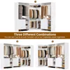 Closet System with 6 Drawers, 4 Hanging Rods & Corner Tower, Corner Closet System with Hanging, 92.6" L-Shaped Walk-In Wardrobe 4