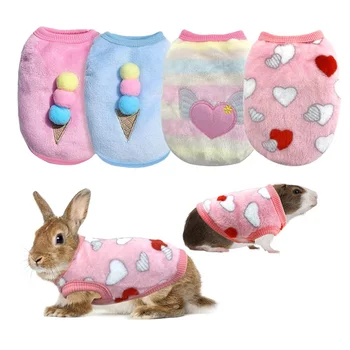 Warm Rabbit Clothes Soft Fleece Guinea Pig Vest Cute Small Pet Clothes Bunny Costume for Ferret Chihuahua Rabbit Accessories 1