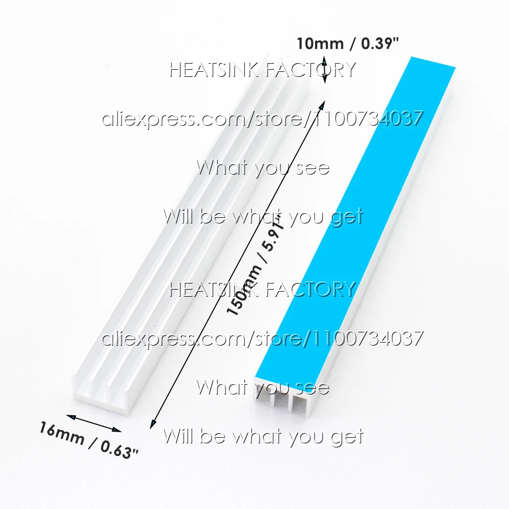 실버 긴 알루미늄 방열판, 전자 IC 칩용 냉각 라디에이터, AMD CPU LED 쿨러, 방열, 150x16x10mm