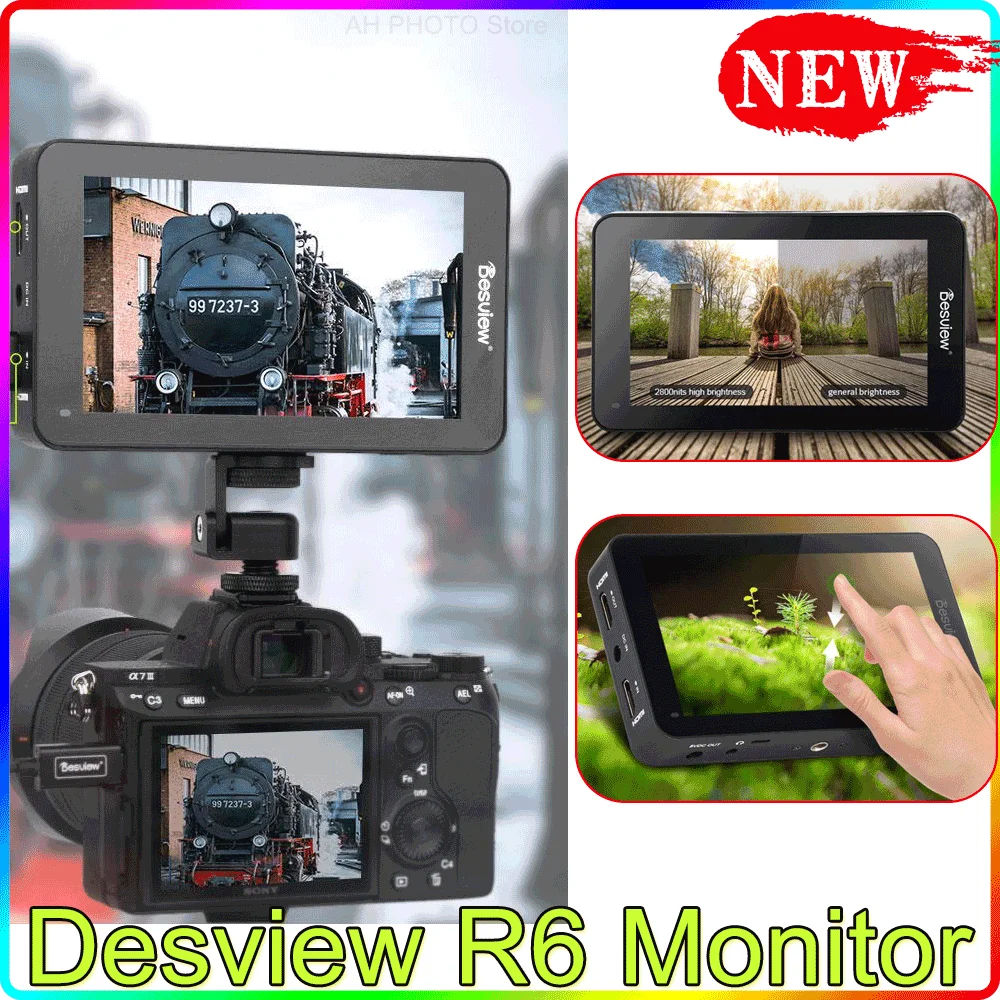 

Desview R6 Monitor 5.5 Inch UHB 4K HDMI FHD 1920x1080 3D LUT HDR Touch Screen on Camera Field Monitor for DSLR Camera Besview