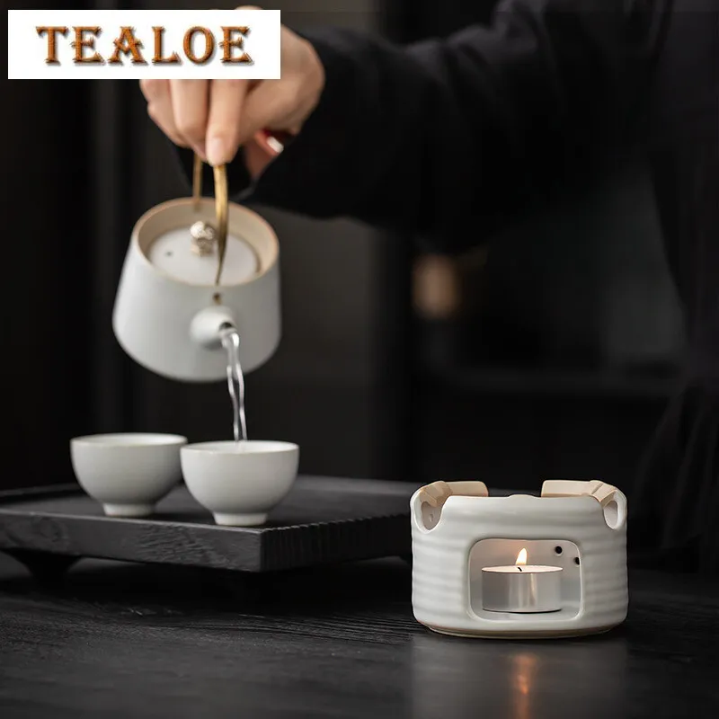Coarse Pottery Handmade Tea Warmer Household Candle Teapot Warmer Zen Tea Stove Kettle Stand Items Equipment Collections