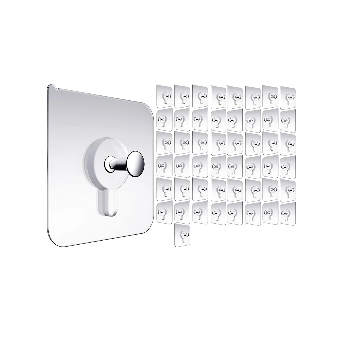 

Wall Hangers Without Nails, Wall Hooks for Hanging, 50 Packs Adhesive Wall Hooks, Picture Hangers for Living Room