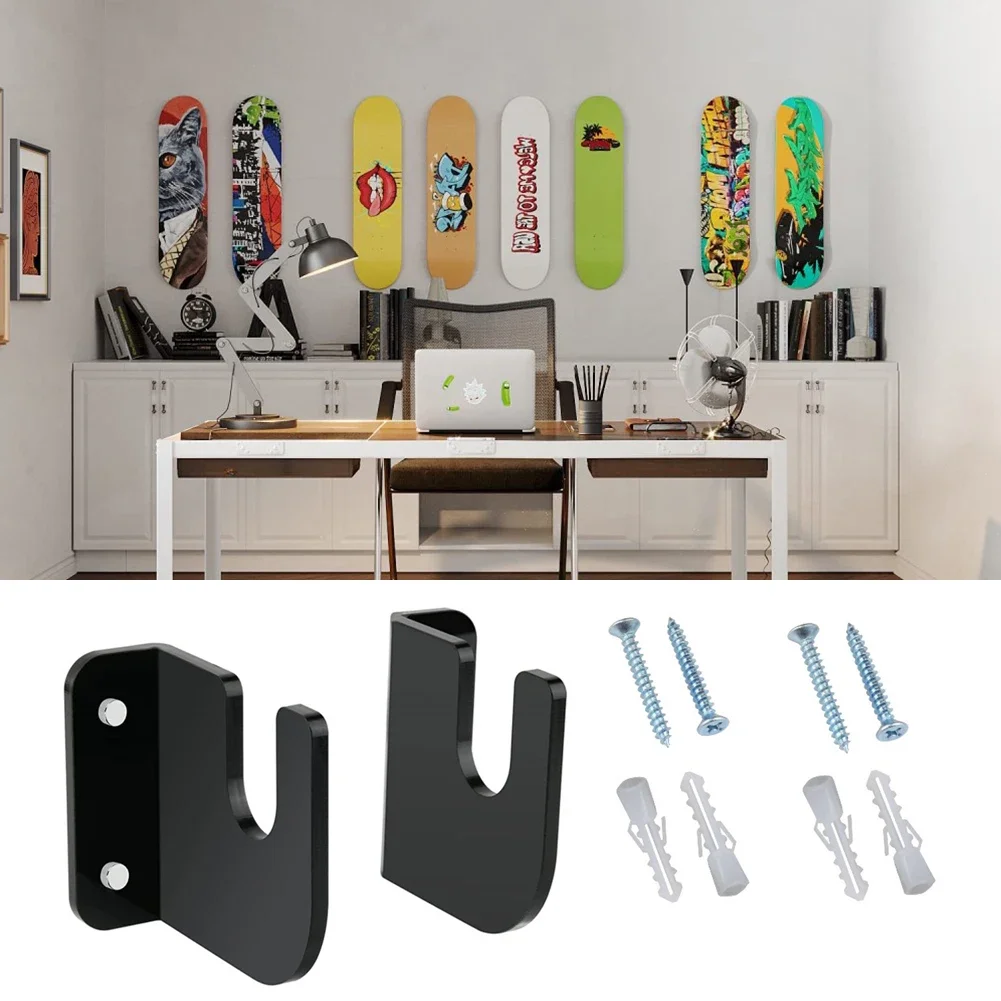 Skateboard Wall Mount Acrylic Skate Board Wall Holder Display Rack Indoor Floating Skateboard Storage Holder Stand 1 Pairs