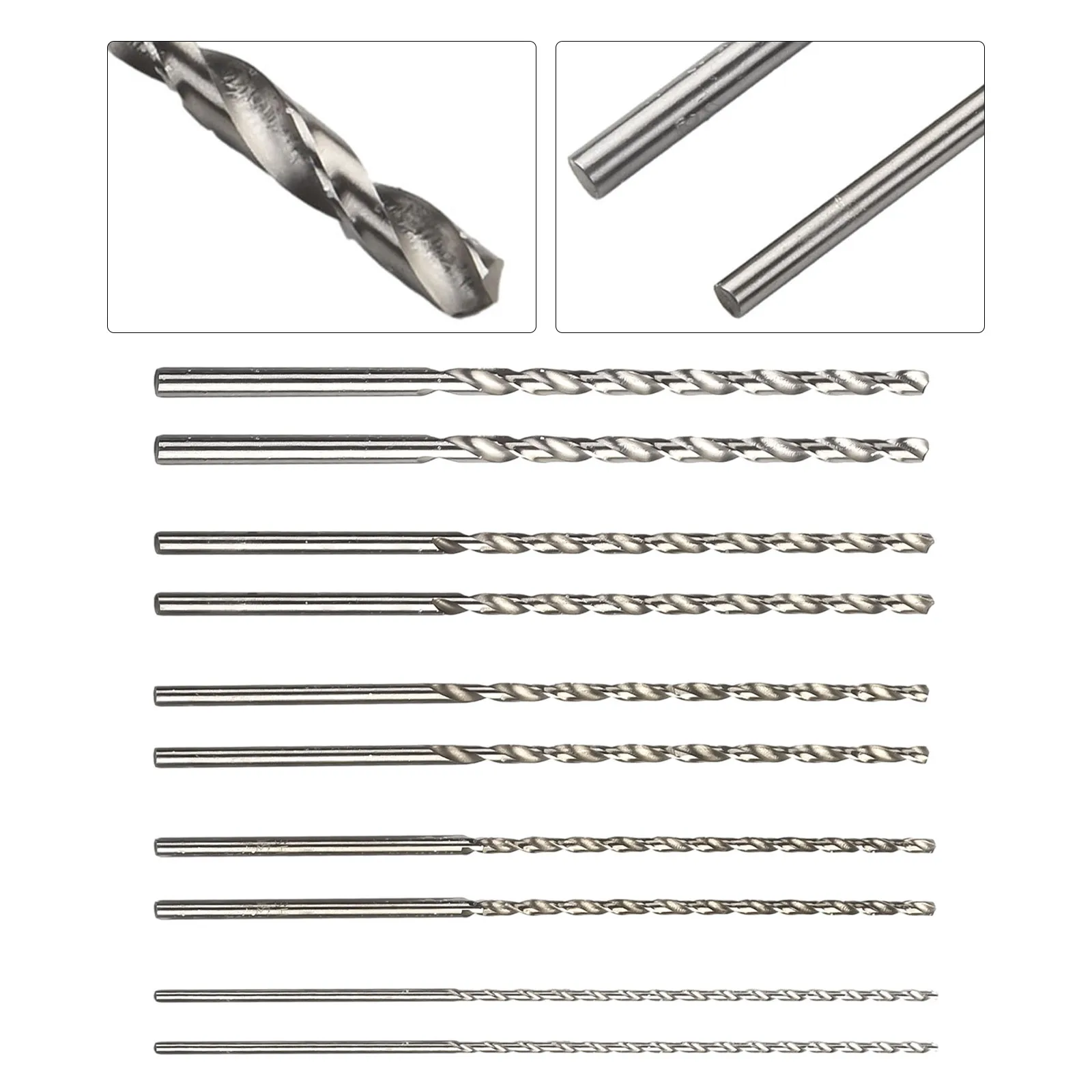 Durable Power Tools Drilling Machines Drill Bit Electric Drill High Speed Steel Parts Silver 10PCS 150mm 4mm 5mm