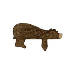 Charming Wooden Bear Door Ornament - Cute & Playful Home Decor Accent - ONE SIZE FITS MOST (A)