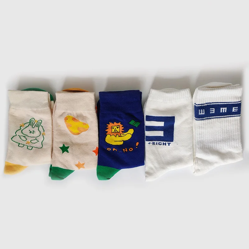 best socks for women 5Pairs/Pack Women Socks Funny Cute Cartoon Fruits Banana Avocado Lemon Egg Cookie Donuts Food Happy Japanese Harajuku skateboard cashmere socks women Women's Socks