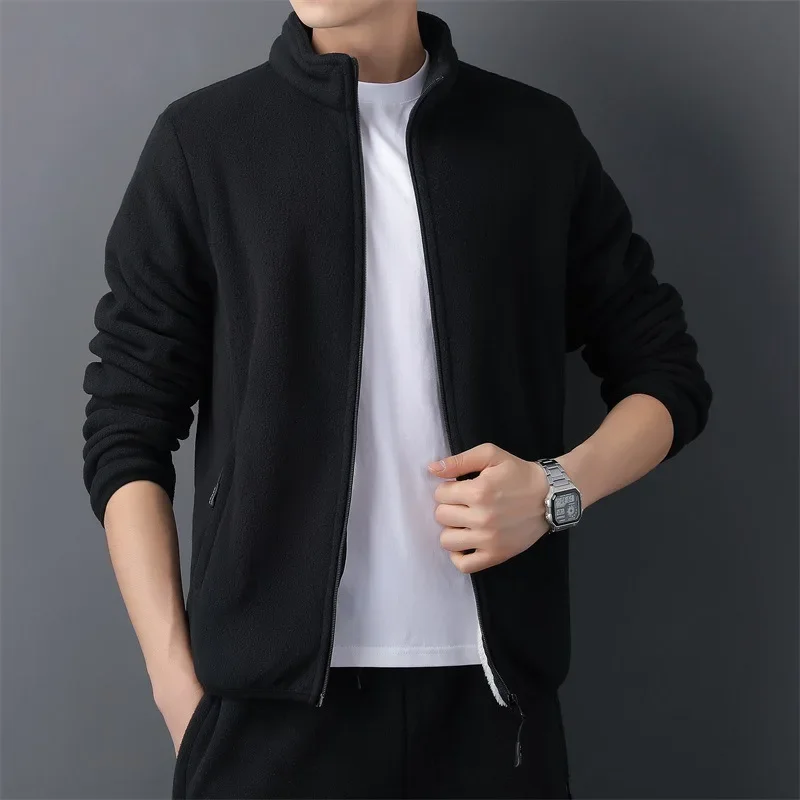 남성용 기모 두꺼운 재킷 가디건, 따뜻한 맨투맨, 야외 방풍 의류, 따뜻한 플리스 코트, 보온 셔츠