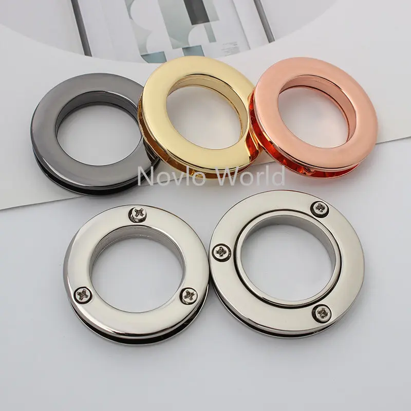 30-50PCS Metal Double Sided Eyelets With Washer For Repair Bag Shoes Belt Clothes Jeans Round Eye Rings Leathercraft Accessories
