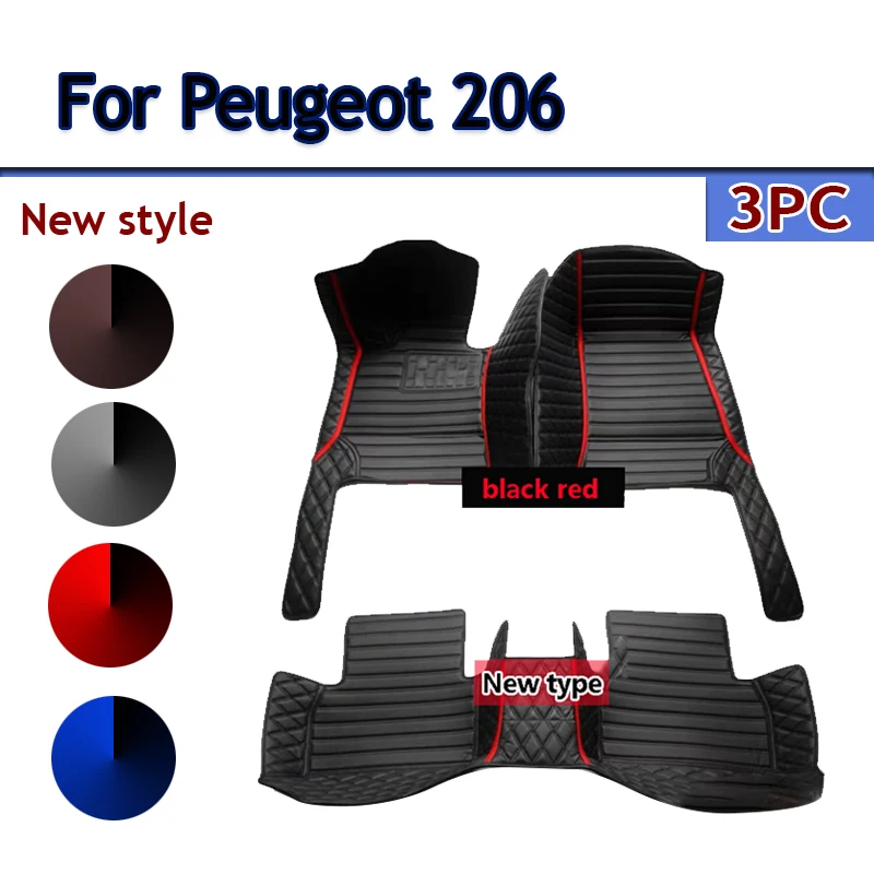 

Car Floor Mats For Peugeot 206 206+ 1998~2013 Carpets Rugs Luxury Leather Mat Interior Parts Car Accessories 1999 2000 2001 2002