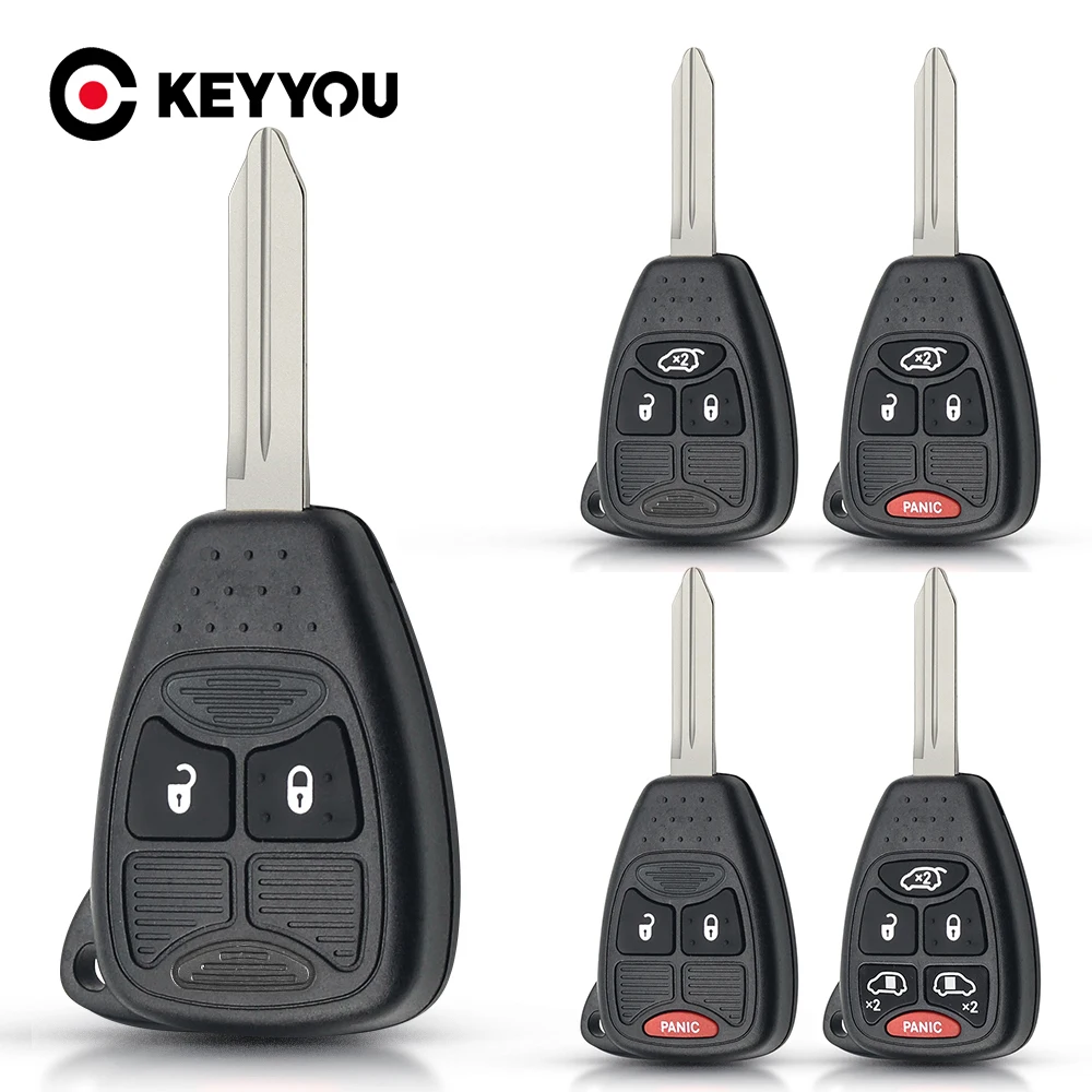 Keyyou 10 Pz Per Chrysler Pacifica Aspen 300 Dodge Ram Caravan Jeep Commander Grand Cherokee Fob Car Key Shell Case 2/3/4/5/6Bnt