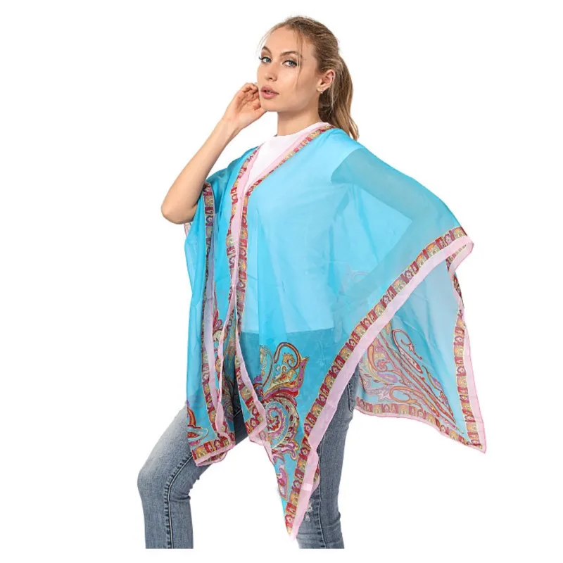 

women summer shawl fashion bohemia style Chiffon Anti-UV Sunscreen Scarves shawls bikini cover beach tops exotic