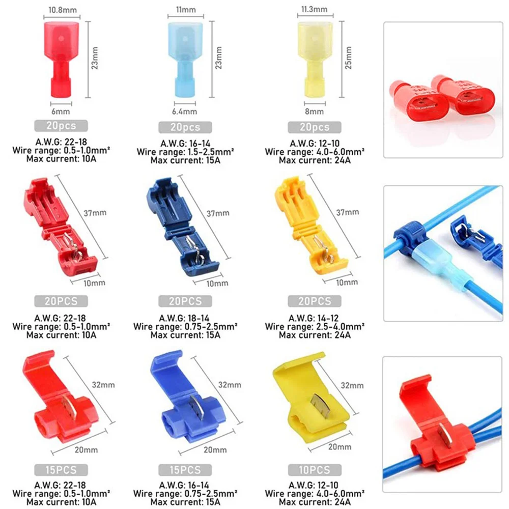 Description Picture 2 of itemCables Connectors Crimp Electric Terminal For Wire Automotive Quick Snap Splice Lock Waterproof And Accessories Wiring 10 20 Set