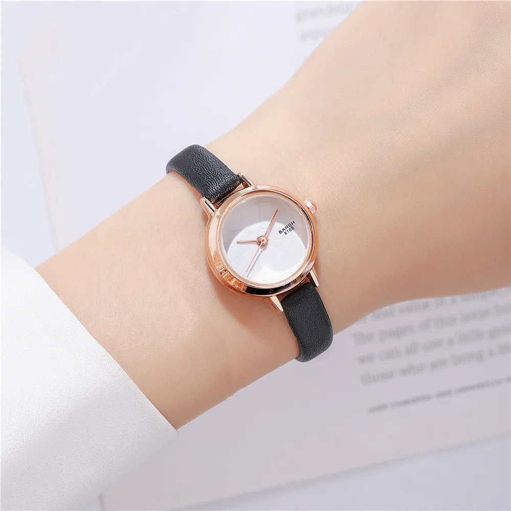 fashion slim leather lady quartz casual watch 5
