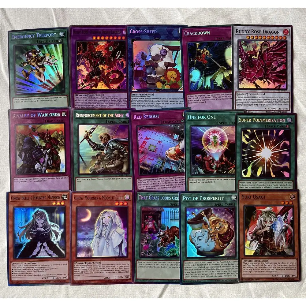 100Pcs No Repeat Holographic Yugioh Card in English YU GI OH