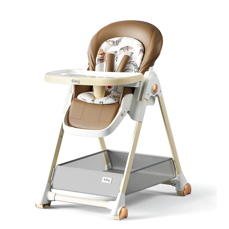 Multifunctional Foldable Baby High Chair Adjustable Height Feeding Chair Can Sit Can Lie Toddle Play