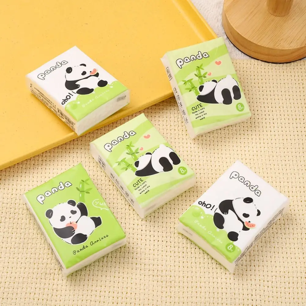 9 Packs Capybara Handkerchief Paper 3Ply Soft Panda Cartoon Handkerchief Paper Skin-friendly Cleaning Bear Toilet Cleaning