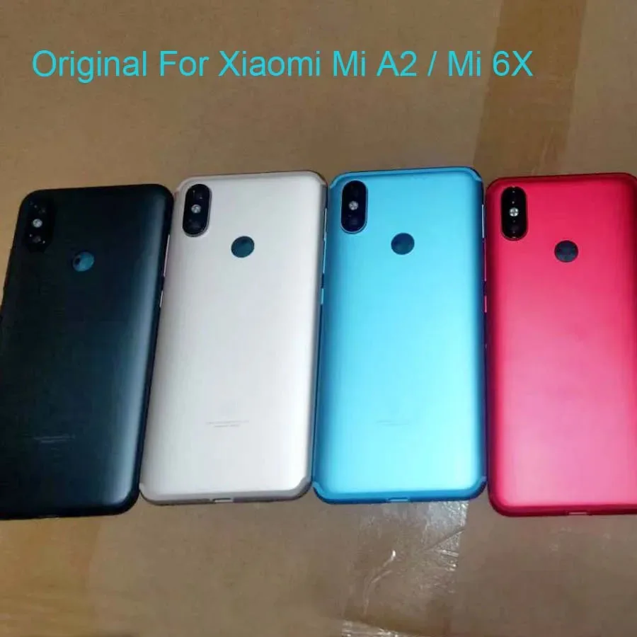 

Original Back Cover For Xiaomi Mi A2 / Mi 6X Battery Cover Rear Housing Metal Door Case WIth Camera Glass Lens Side Button