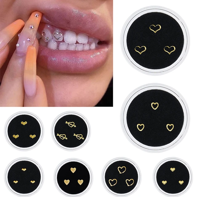 10pcs Love Heart Teeth Gems Crystal Teeth Jewelry Nails Gems Tooth Jewelry  Gems