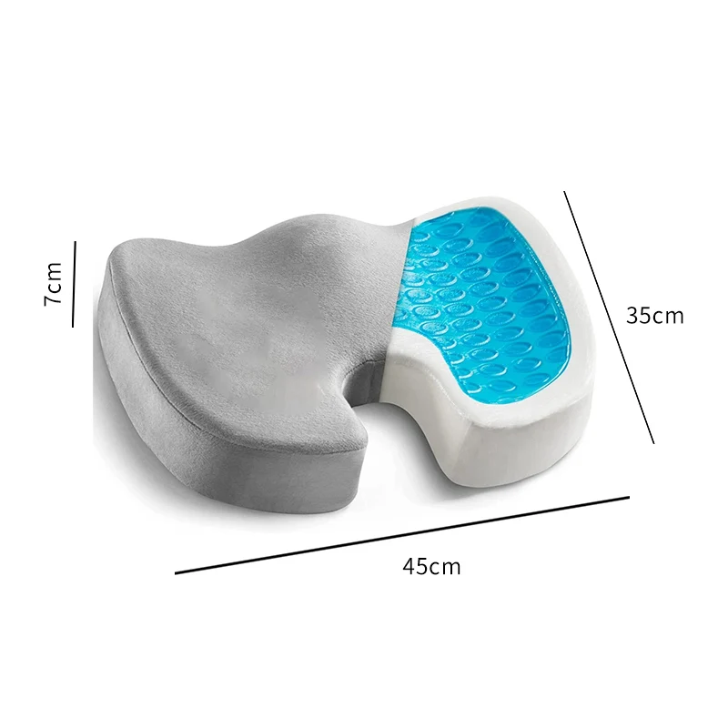 Gel Cushion Non-slip Gel and Memory Foam Coccyx Cushion Office Chair Cushion Car Cushion Sedentary Artifact BEST SELLERS