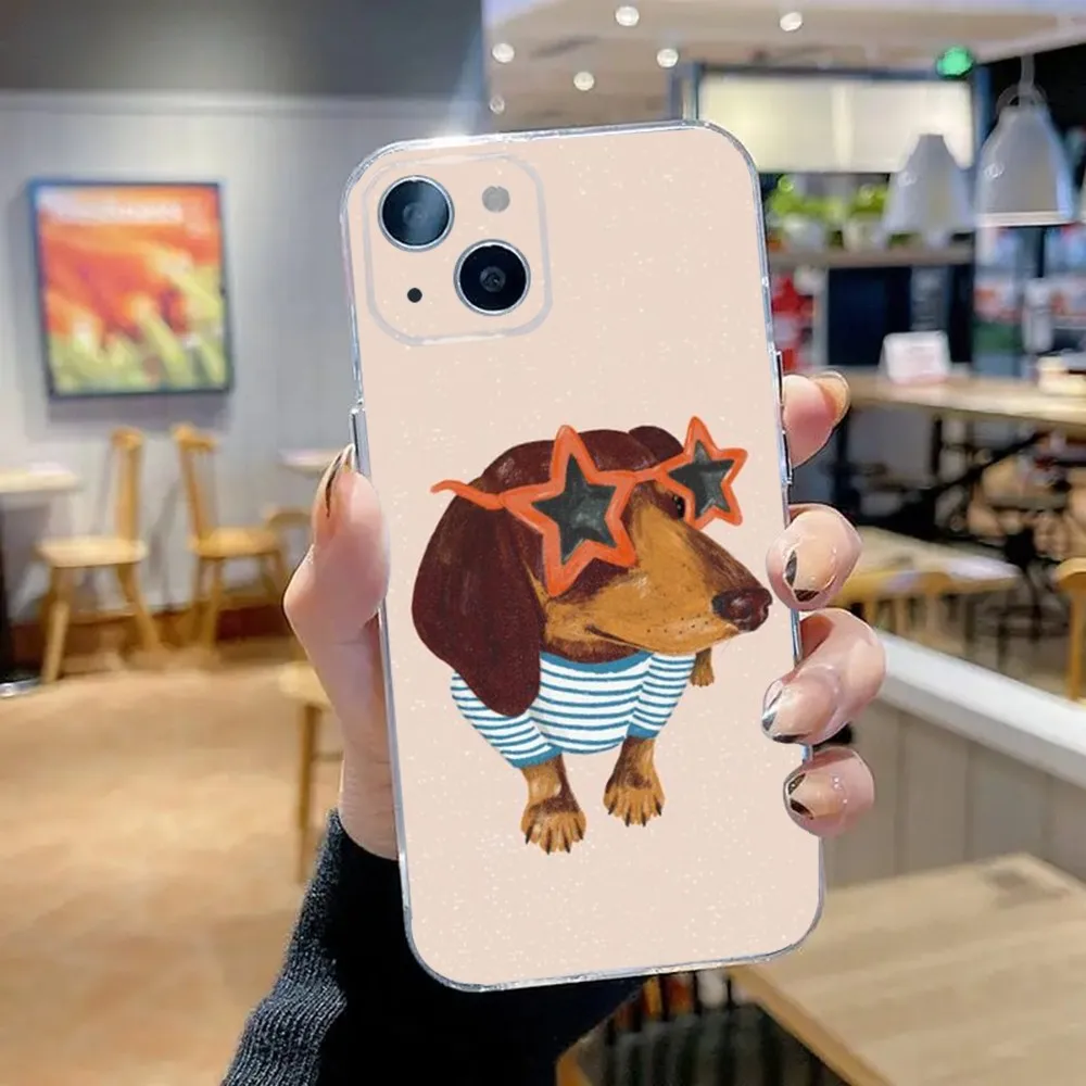 Sausage Dog Dachshund Phone Case For iPhone 15,14,13,12,11 Plus