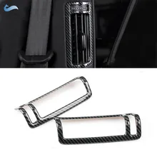 

For Audi A6 C8 / A7 2019 2020 2021 Car Carbon Fiber Texture B Pillar Air Conditioning AC Outlet Vent Frame Cover Protective Trim