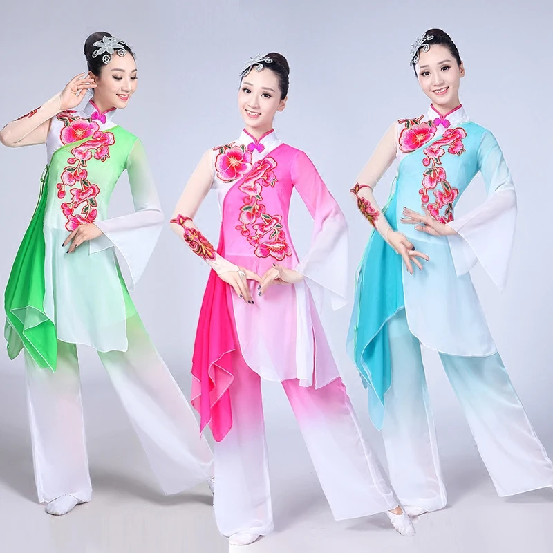 Ladies Chinese style folk dance costume classical dance Yangko costume modern dance performing costume
