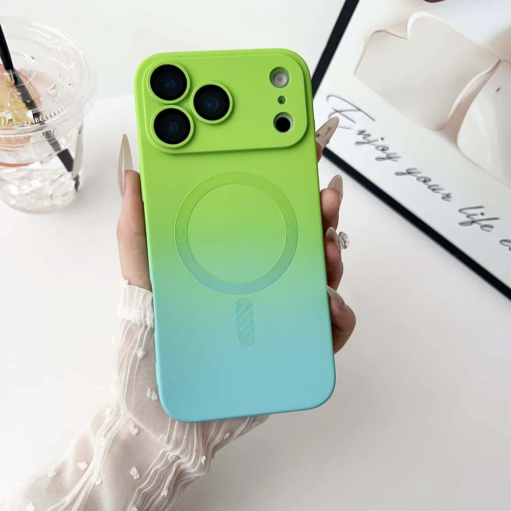 Vibrant Gradient MagSafe Compatible Wireless Charging Silicone Case