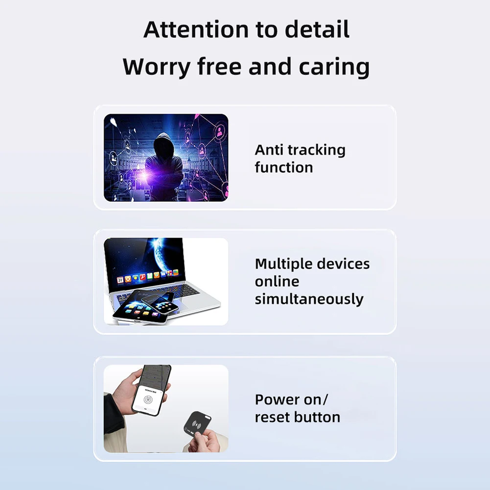 Ultra Thin Airtag Tracking Card IPX68 Waterproof Works for Apple Find My Wireless Charging Smart Air Tag Wallet Tracker Cards