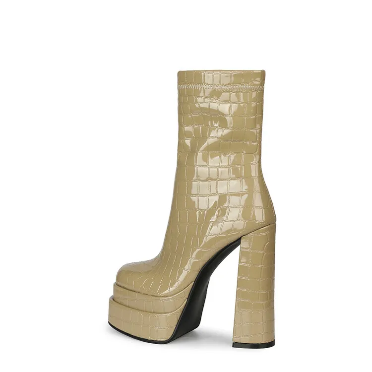 crocodile mid calf boots