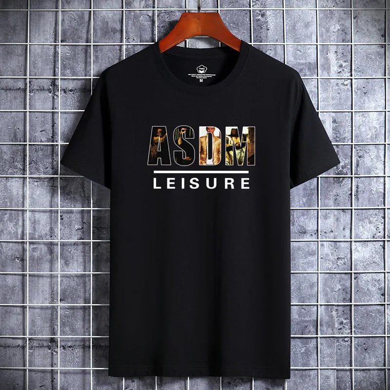 

Daily Outdoor Street Fashion Trend Men's Pure Cotton T-shirt Top New Printed Pattern Men's Short Sleeve Clothing