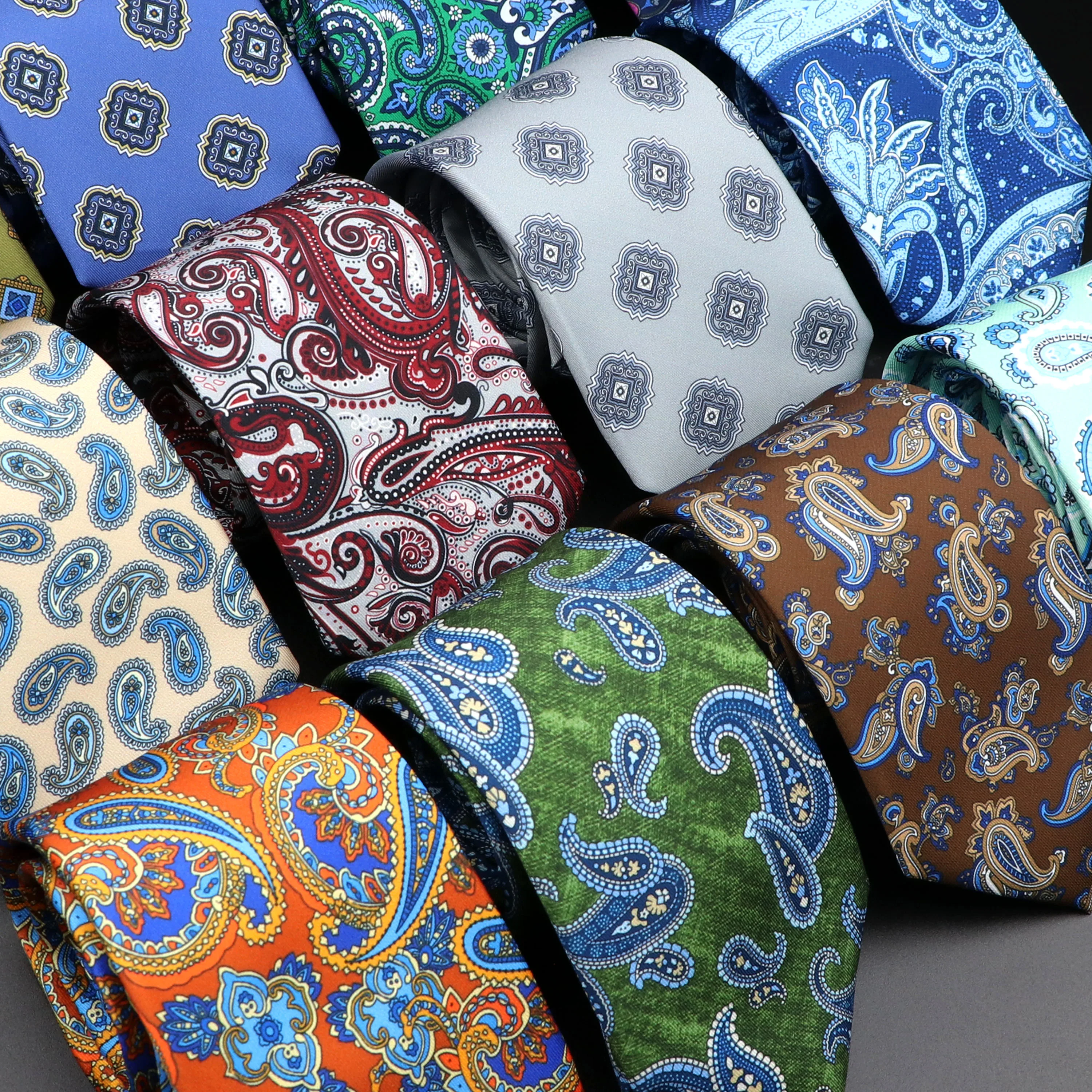 

Men's Super Soft Silk Ties Fashion 7.5cm Paisley Necktie For Wedding Business Meeting Suit Gravata Colorful Novelty Printing Tie