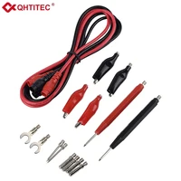 QHTITEC Electrical Multimeter Test Leads Set with Alligator Clips Test Hook Test Probes Lead Professional Kit 1000V 10A CAT.II 1