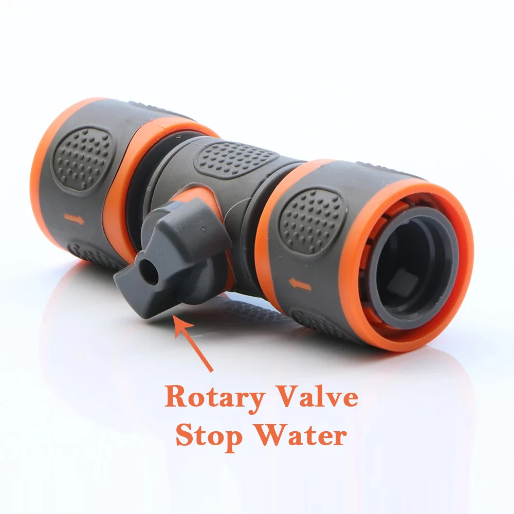 Garden Hose Adapter 16mm Ball Valve Hose Quick Connector Coupling Joint Extender Connect Repair for Garden Irrigation Tubing Stop Water