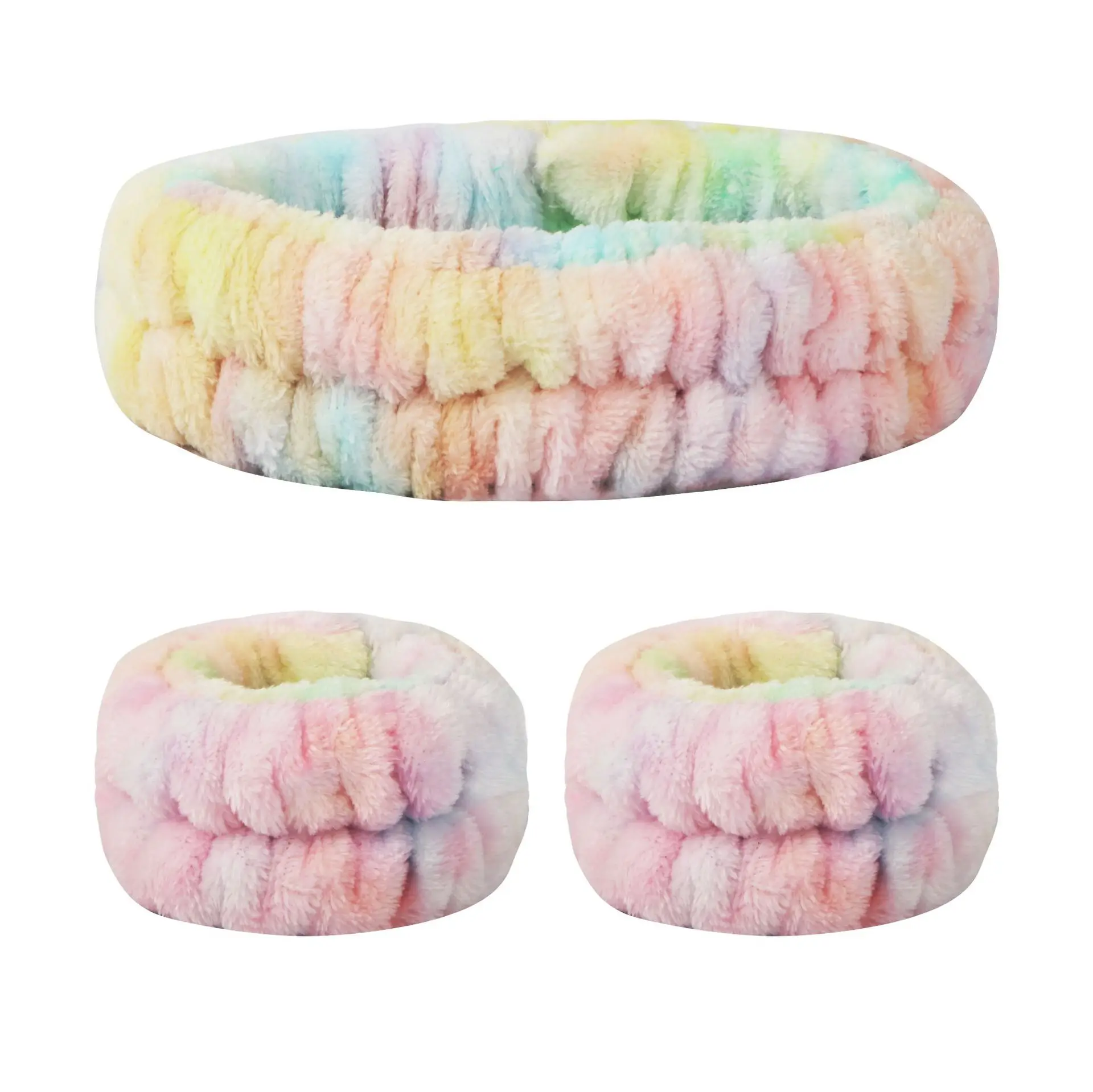 Samtweiches, elastisches Stirnband, Gesichtswasch- und Make-up-Stirnband, Haargummi, Gesichtswasch-Set, wasserdichtes Handgelenkschlaufe und Heanband-Set – Detail 17