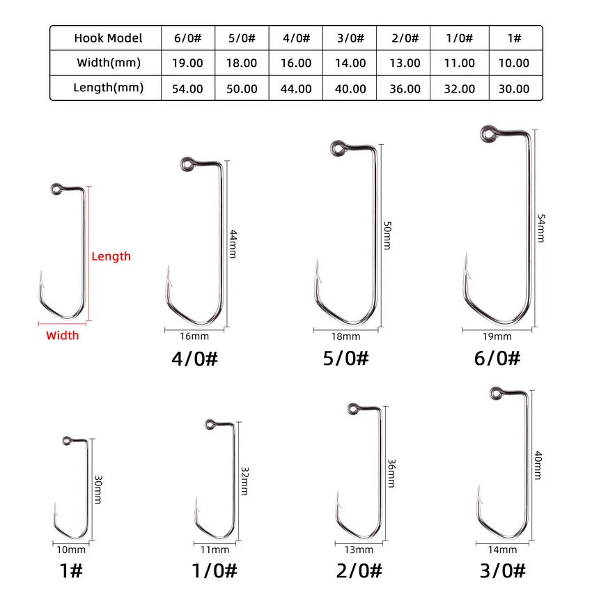 10pc/box 90 Degree Round Bend High Carbon Steel Jig Hook 1# 1/0# 2