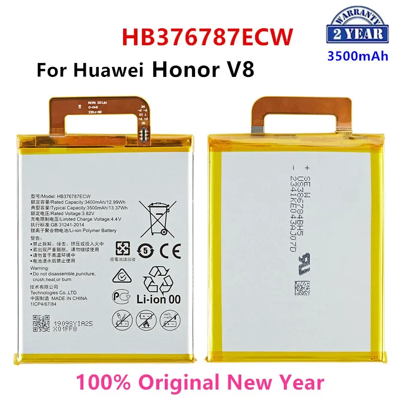 100% Оригинальный HB376787ECW 3500 мАч аккумулятор для Huawei Honor V8 HB376787ECW сменные батареи