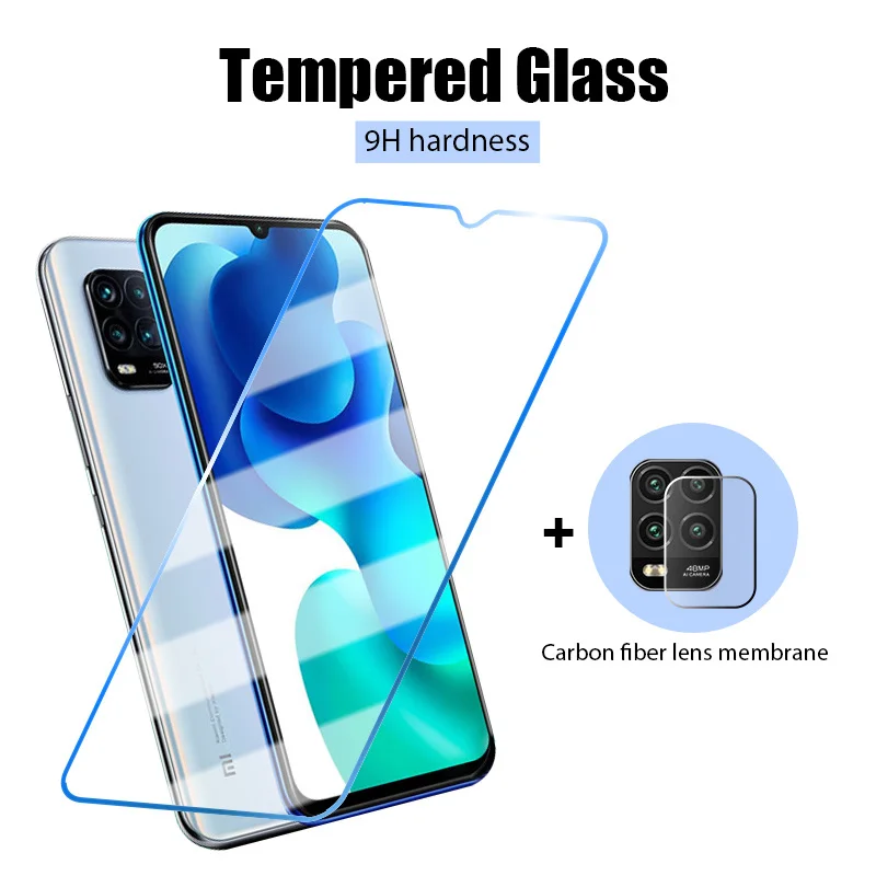 

2IN1 Tempered Glass for Xiaomi Mi 10T Pro 9T Front Screen Protector + Back Camera Len Film for Xiaomi Mi 10 Lite Mi 9 A3 A2 A1