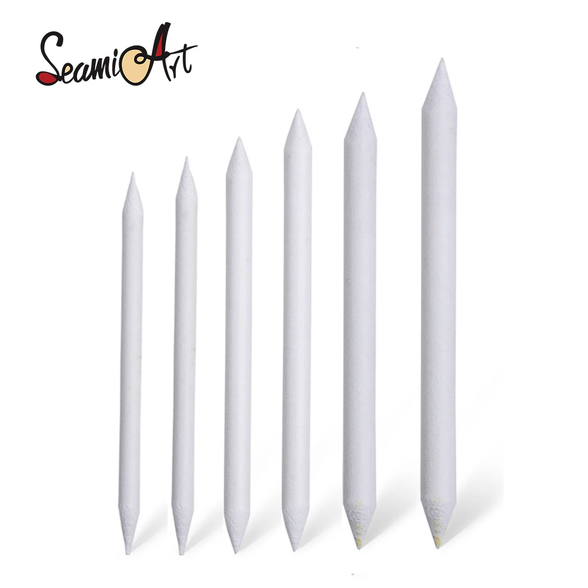 6pcs/set Blending Smudge Stump Stick Tortillon Sketch Art White Drawing Charcoal Sketcking Tool Rice Paper Pen Supplies stainless steel spatula palette nail art makeup mixing tool for blending colors different shapes school art supplies