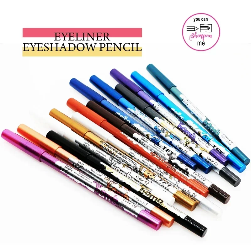 14 Colors Colorful Long-lasting Eyeliner Pencil Waterproof Quick-Dry No Blooming Blue Pink Eye Liner Pen Cosmetics Tools eyeliner pencil