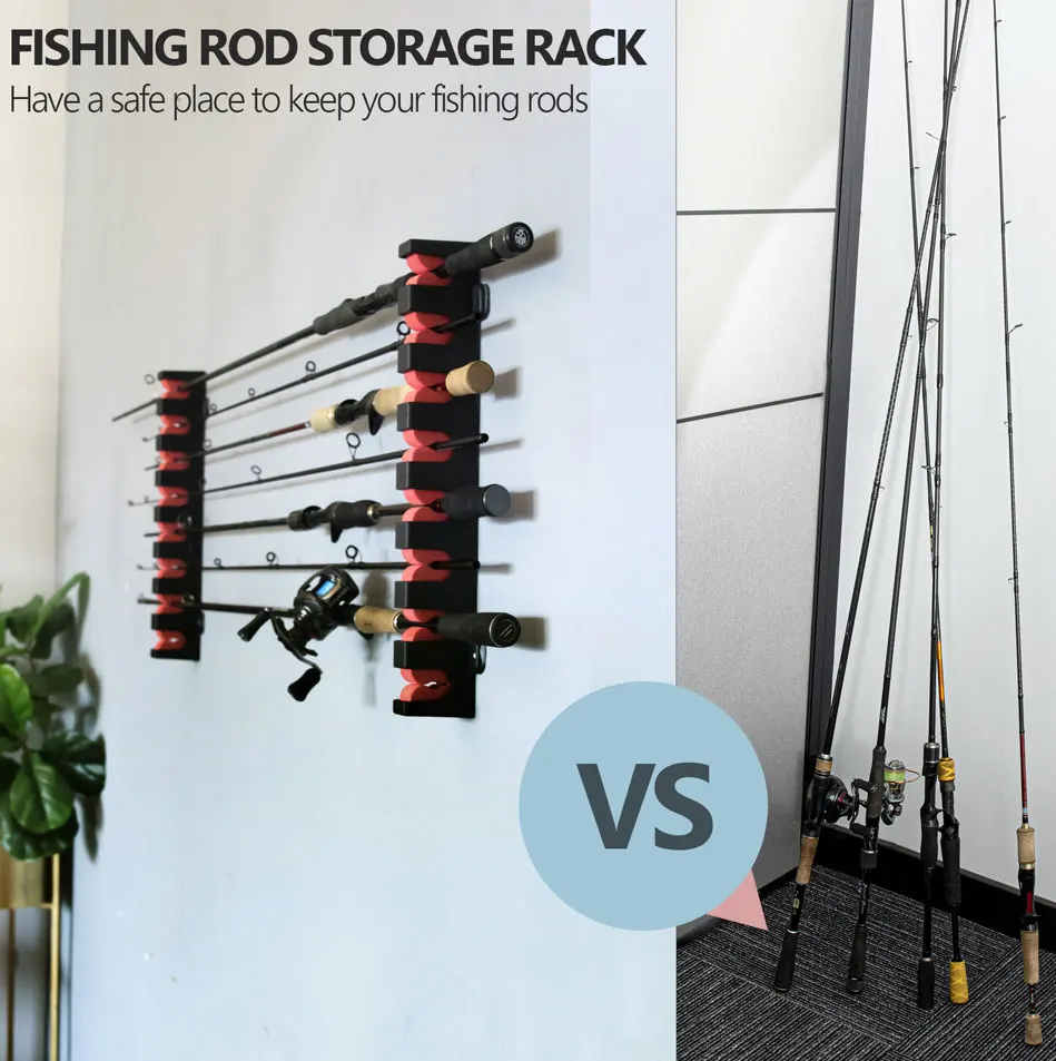 THKFISH Fishing 8-Rod Rack Fishing Pole Holder Vertical