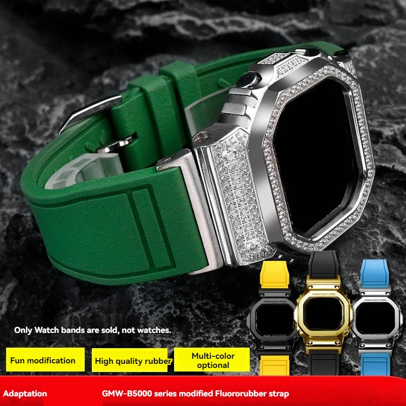 Cinturino Per Casio G-Shock Gmw-B5000/Gm-B2100 Serie Impermeabile Cinturino In Gomma Fluorurata Accessori Per Orologi Di Ricambio