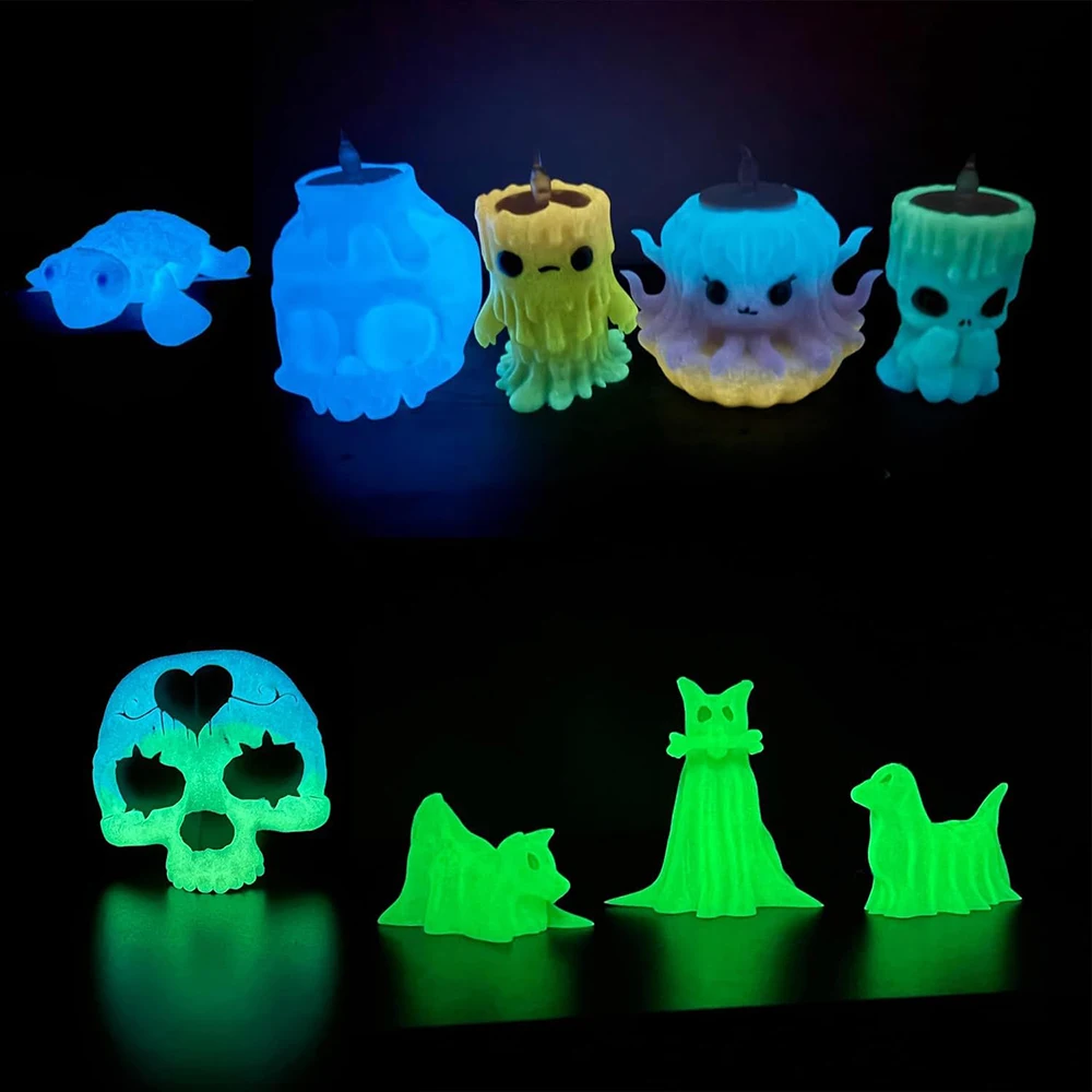 250g 500g 1kg 1.75mm PLA 블루에서 루미너스 블루로, 그린에서 루미너스 그린으로 변하는 3D 프린터 필라멘트 3D 프린팅 와이어