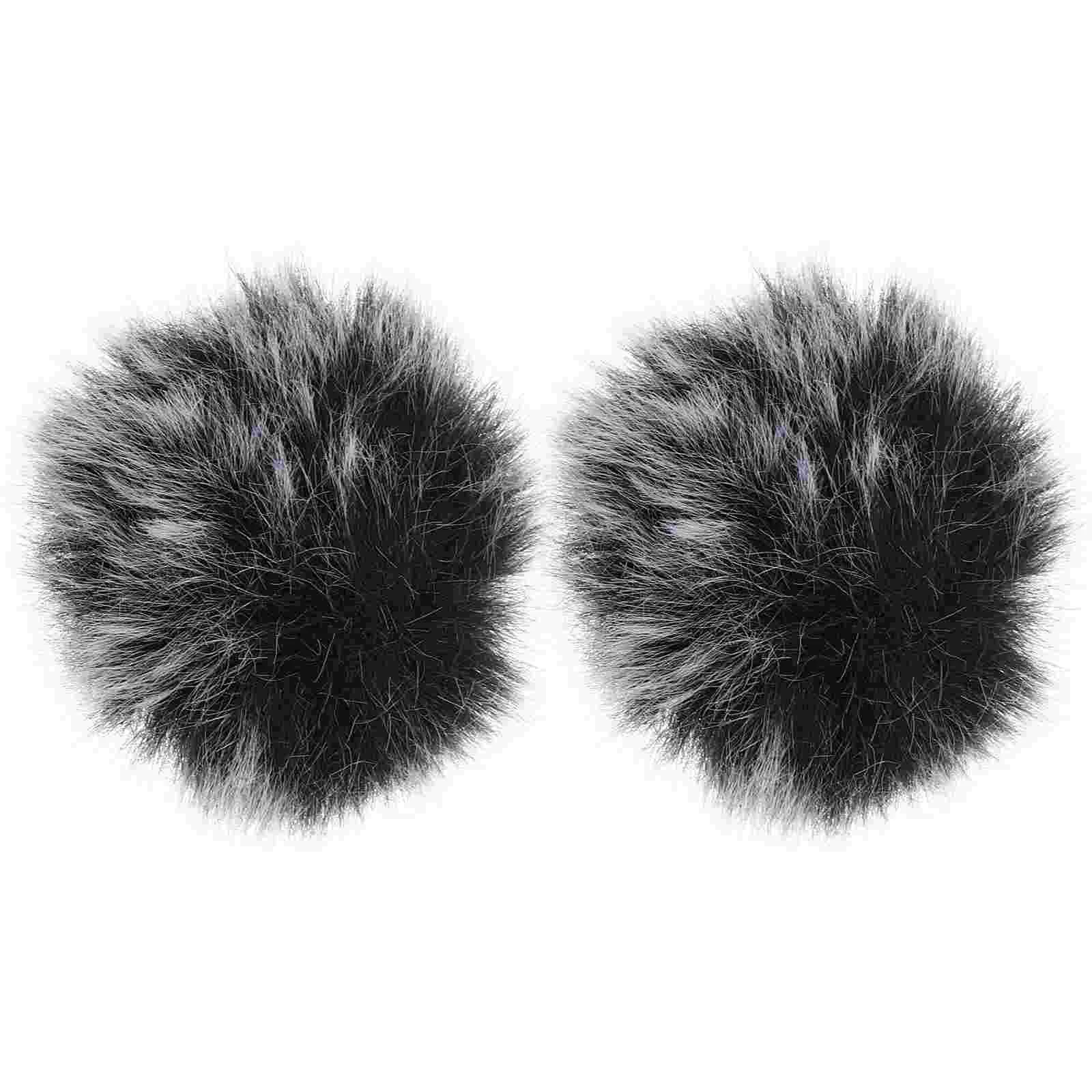

2 Pcs Accessories Microphone Noise Canceling Cover Faux Plush Singing Accessory