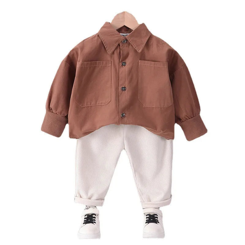 

New Spring Autumn Baby Clothes Children Boys Fashion Solid Jacket Pants 2Pcs/Sets Toddler Casual Costume Infant Kids Tracksuits