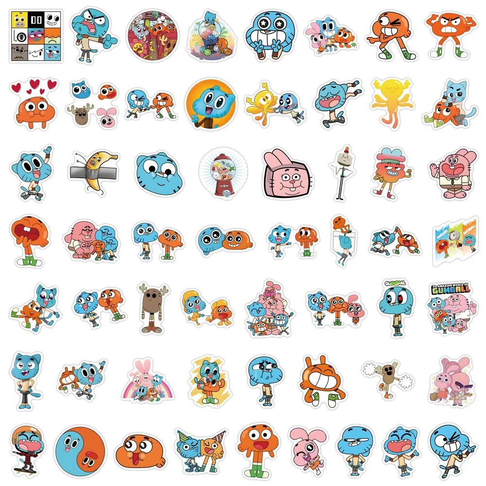 50/100Pcs Gumball 스티커의 놀라운 세계 다윈 Gumball DIY 스크랩북 전화 수하물 스케이트 보드 방수 데칼