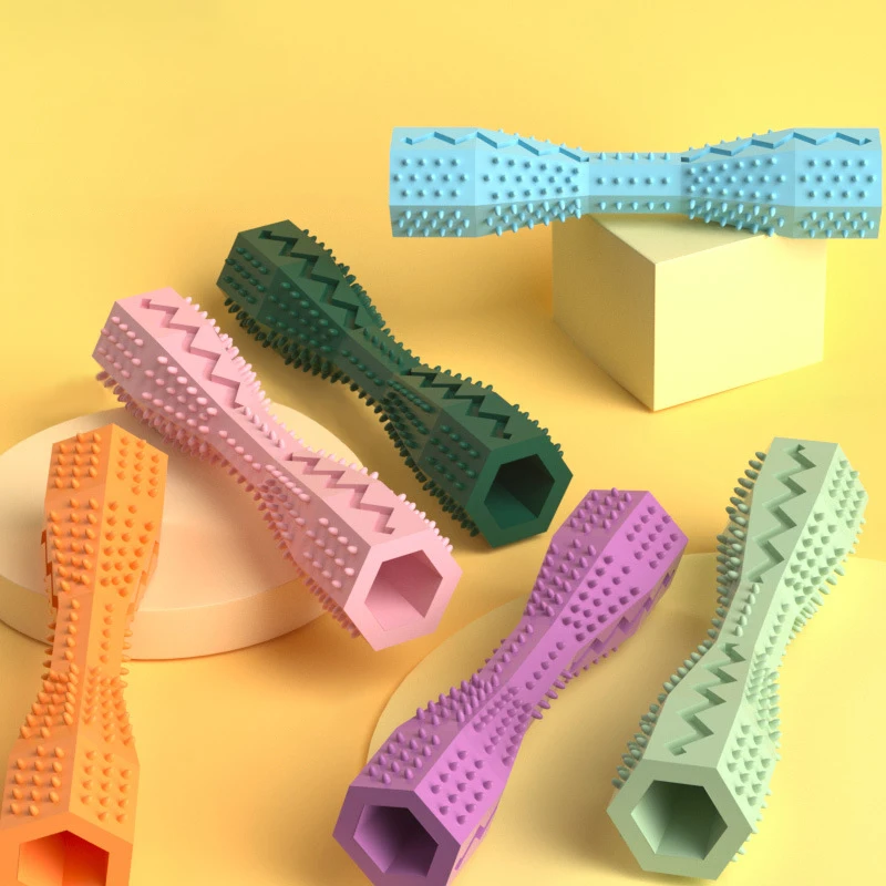 Pet Supplies Dog chew stick Bite resistant pet fun leaky food TPR Material Dog Toothbrush Grinding Teeth Cleaning Stick 3